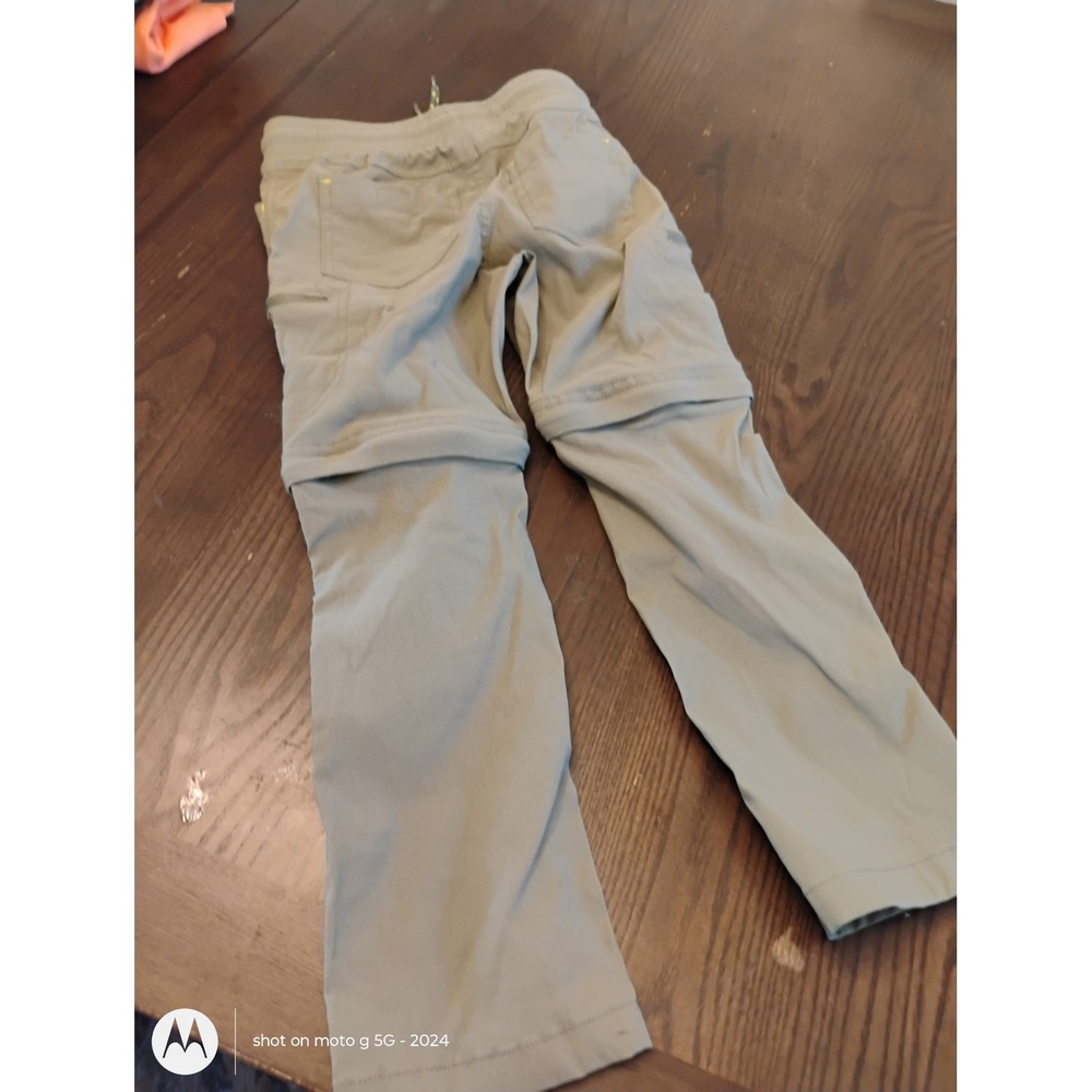 Eddie Bauer Kids Convertible Cargo Hiking Pants Khaki Tan XS 5/6 Zip Off Shorts